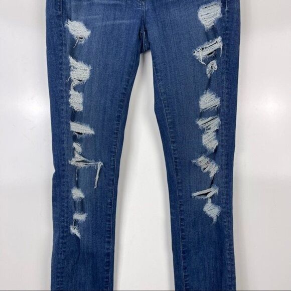 3x1 W2 Distressed Ripped Mid Rise Skinny Jeans Dark Wash Women's Size 24 - Picture 3 of 10